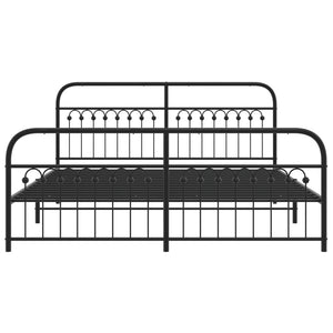 Metall Bettgestell 183x203 cm Schwarz