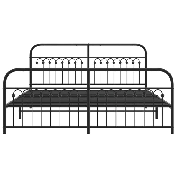 Metall Bettgestell 183x203 cm Schwarz