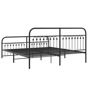 Metall Bettgestell 183x203 cm Schwarz