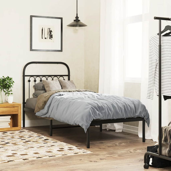 Schwarzes Metall Kopfteil 80 cm