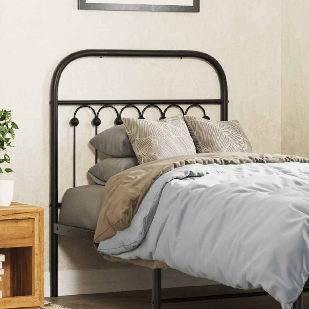 Schwarzes Metall Kopfteil 80 cm