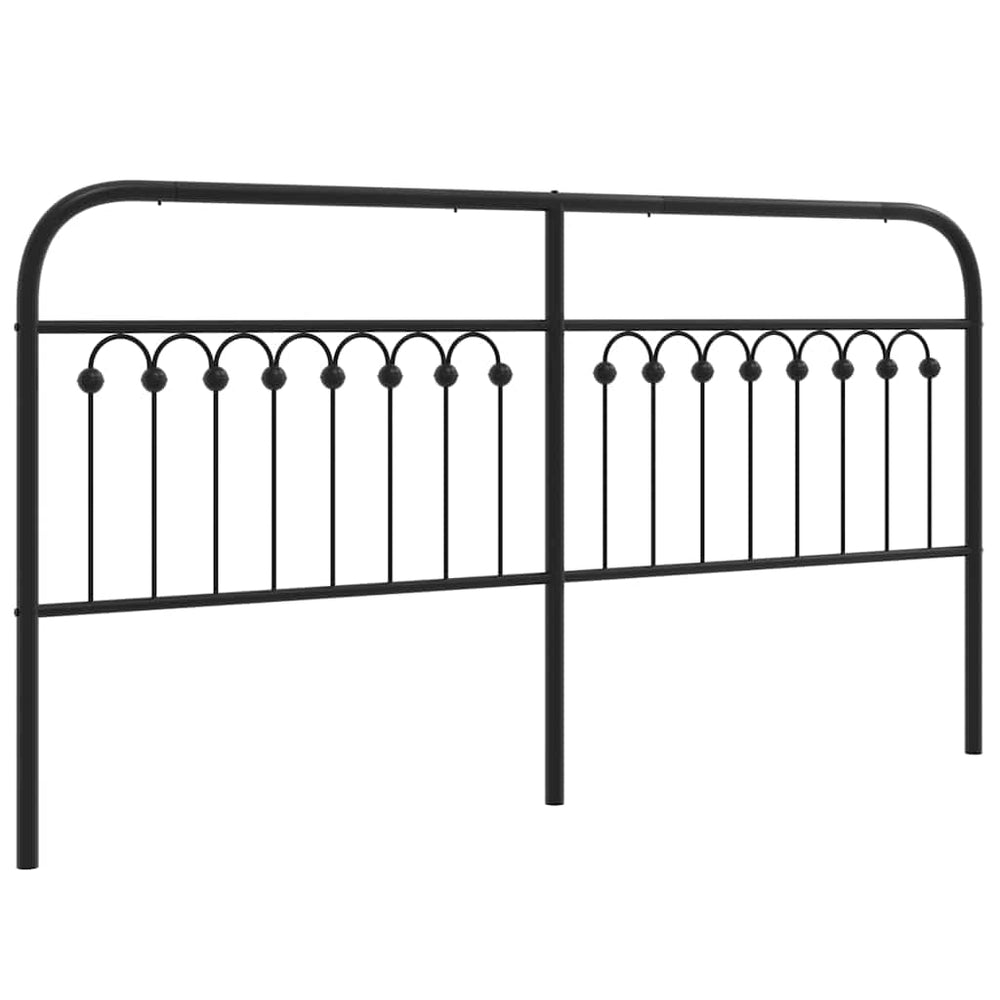 Metall Kopfteil Schwarz 180 cm
