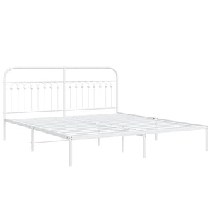 Bettgestell Metall Weiß 183x203 cm