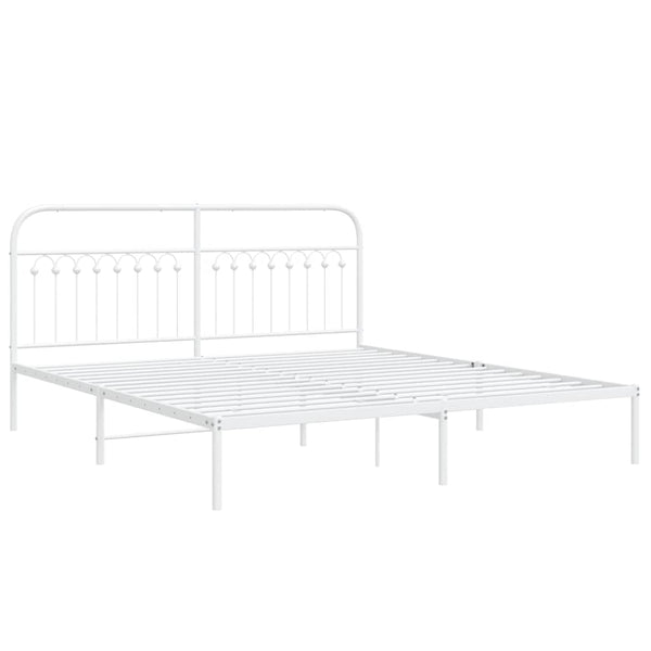 Bettgestell Metall Weiß 183x203 cm