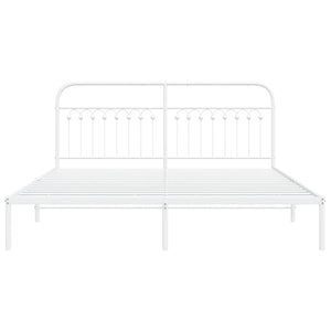 Bettgestell Metall Weiß 183x203 cm