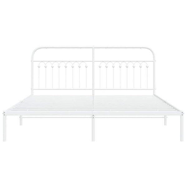 Bettgestell Metall Weiß 183x203 cm