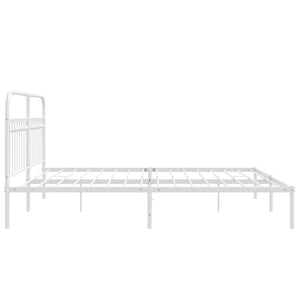 Bettgestell Metall Weiß 183x203 cm