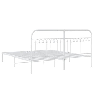 Bettgestell Metall Weiß 183x203 cm