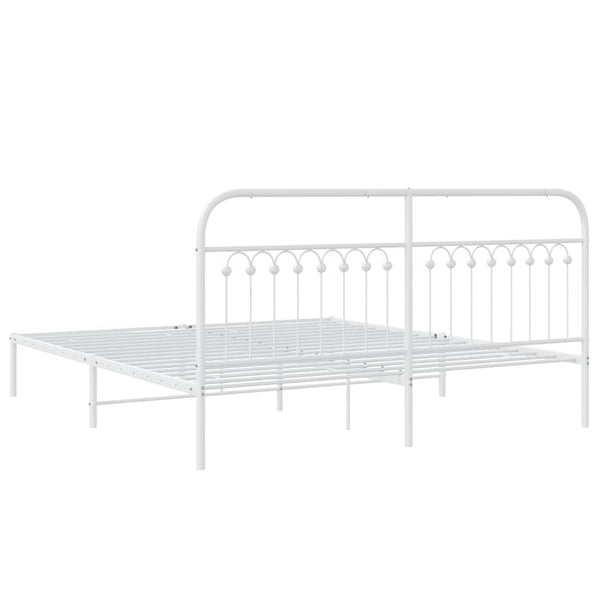 Bettgestell Metall Weiß 183x203 cm