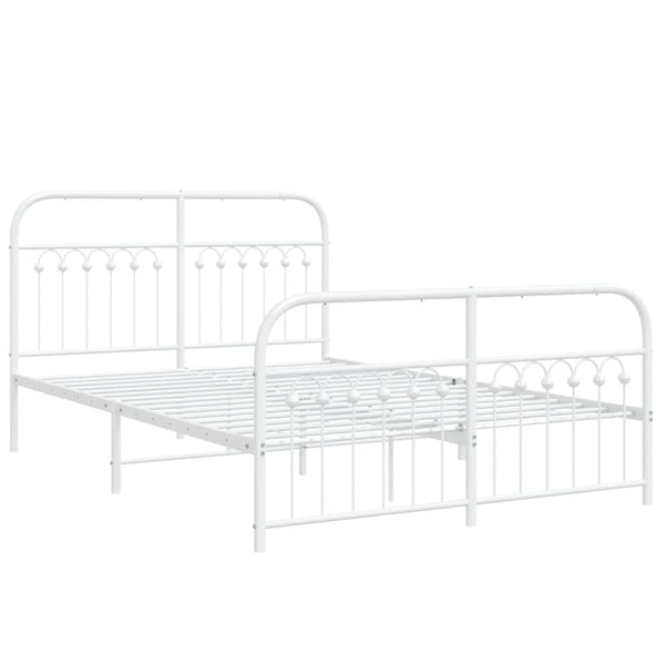 Metall Bettgestell Weiß 137x190 cm