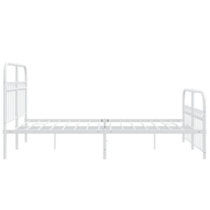 Metall Bettgestell Weiß 137x190 cm