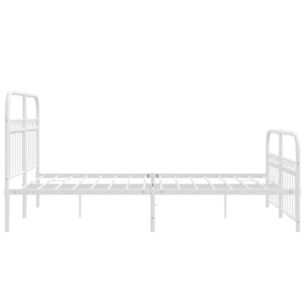 Metall Bettgestell Weiß 137x190 cm