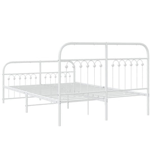 Metall Bettgestell Weiß 137x190 cm
