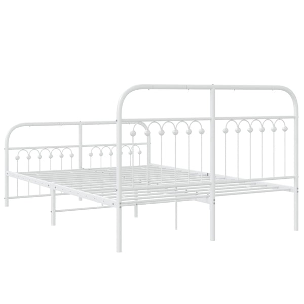 Metall Bettgestell Weiß 137x190 cm