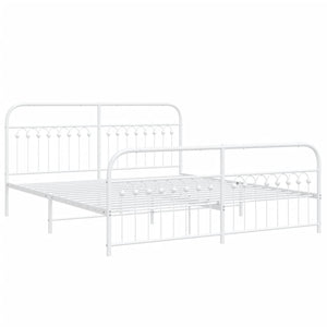 Metall Bettgestell Weiß 183x203 cm
