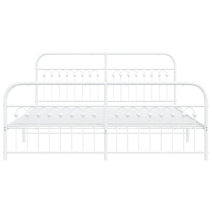 Metall Bettgestell Weiß 183x203 cm