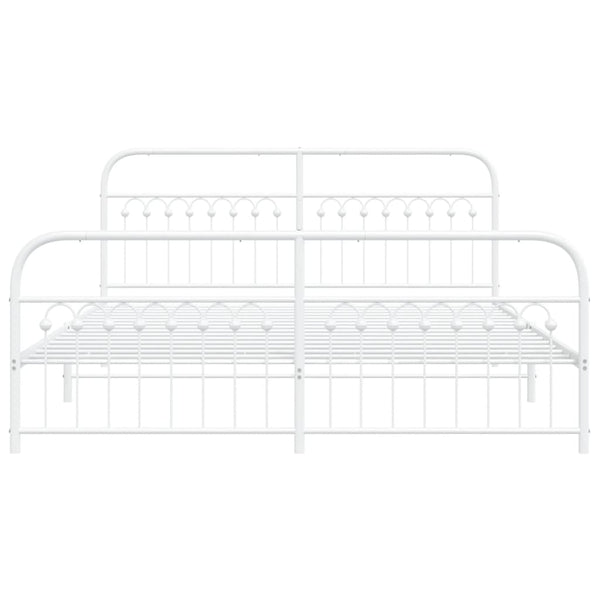 Metall Bettgestell Weiß 183x203 cm