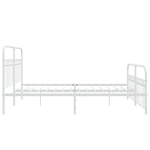 Metall Bettgestell Weiß 183x203 cm