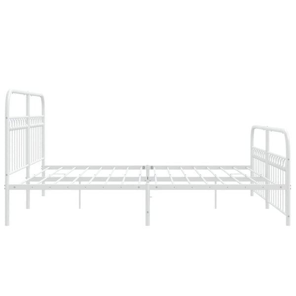 Metall Bettgestell Weiß 183x203 cm