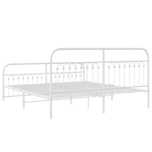 Metall Bettgestell Weiß 183x203 cm