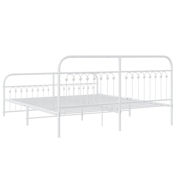 Metall Bettgestell Weiß 183x203 cm