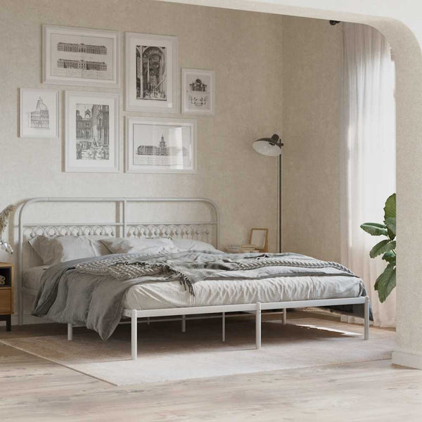 Metall Kopfteil Weiß 180 cm