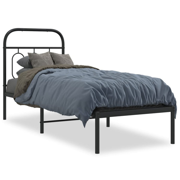 Bettgestell Metall Schwarz 75x190 cm