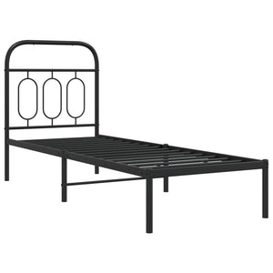 Bettgestell Metall Schwarz 75x190 cm