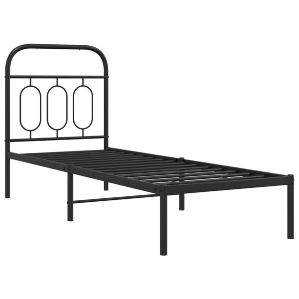 Bettgestell Metall Schwarz 75x190 cm