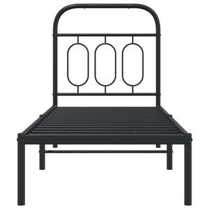 Bettgestell Metall Schwarz 75x190 cm