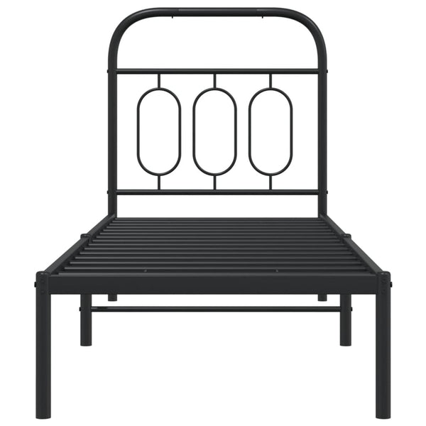Bettgestell Metall Schwarz 75x190 cm