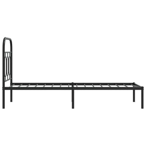 Bettgestell Metall Schwarz 75x190 cm