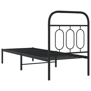 Bettgestell Metall Schwarz 75x190 cm