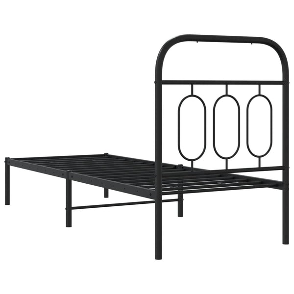 Bettgestell Metall Schwarz 75x190 cm