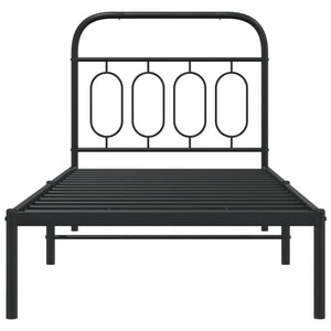 Metall Bettgestell Schwarz 90x190 cm