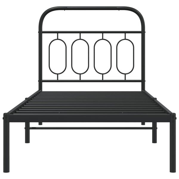 Metall Bettgestell Schwarz 90x190 cm