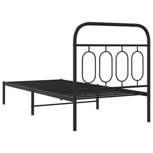 Metall Bettgestell Schwarz 90x190 cm