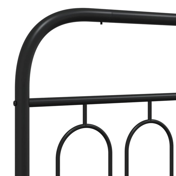 Metallbettgestell 107x203 cm mit Kopfteil, Schwarz