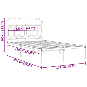 Bettgestell Metall Schwarz 120x190 cm