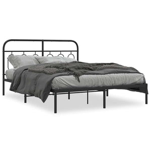 Bettgestell Metall Schwarz 135x190 cm