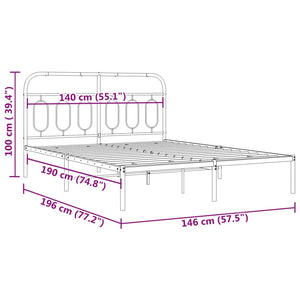 Bettgestell Metall Schwarz 140x190 cm