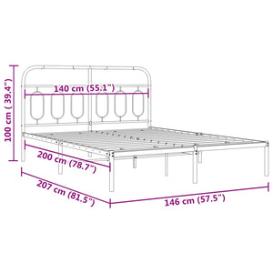 Bettgestell Metall Schwarz 140x200 cm