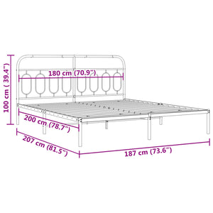 Bettgestell Metall Schwarz 180x200 cm