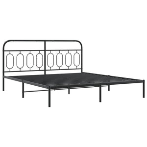 Metallbett mit Kopfteil Schwarz 183x213 cm