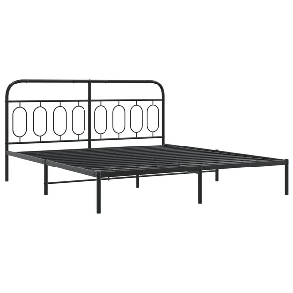 Metallbett mit Kopfteil Schwarz 183x213 cm