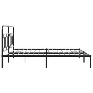 Metallbett mit Kopfteil Schwarz 183x213 cm