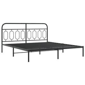 Bettgestell Metall Schwarz 193x203 cm mit Kopfteil
