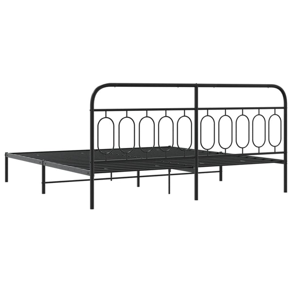Bettgestell Metall Schwarz 200x200 cm