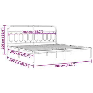 Bettgestell Metall Schwarz 200x200 cm
