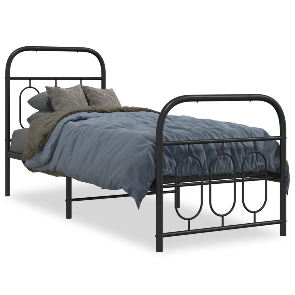 Metallbett 75x190 cm mit Kopf- und Fußteil
